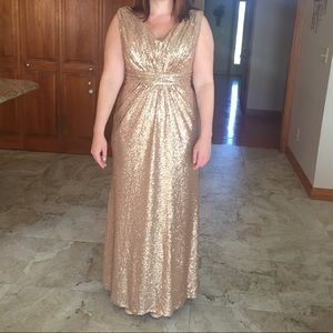 Matte rose gold sequin bridesmaid dress - Bijou